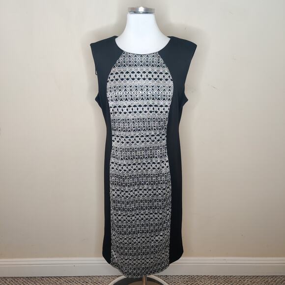 R&M Collection Lace + Sequin Dress Sleeveless Cocktail Colorblock - Picture 1 of 8